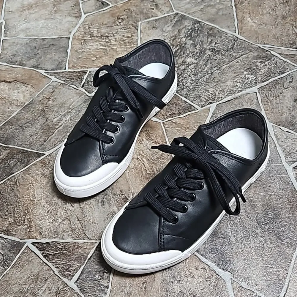 New in Box Rag & Bone Standard Issue Lace Up Sneakers Sz 6 Black Leather - Picture 6 of 11